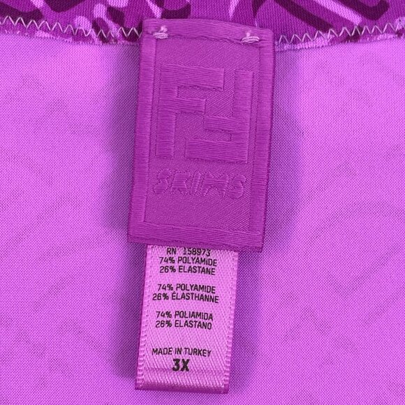 Fendi X Skims Bodysuit Purple Logo Plus 3X Mock Neck Long Sleeve - Picture 4 of 12